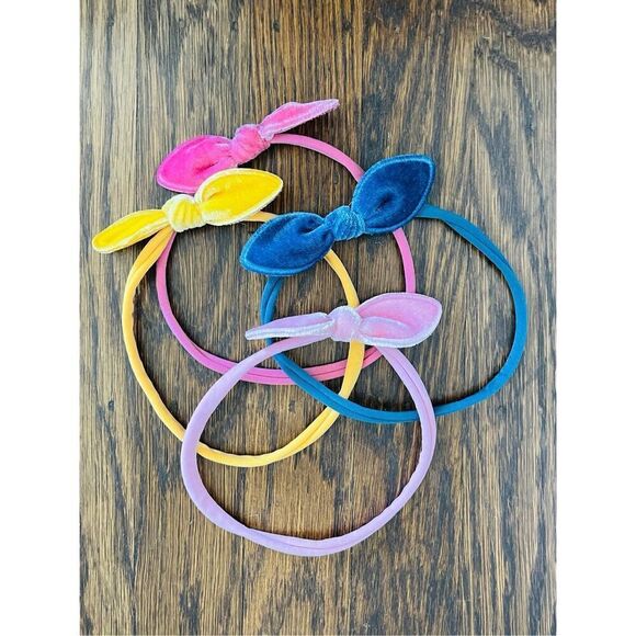 NEW Girls Toddler One Size Velvety Bow Headbands BUY 2 GET 1 FREE - Picture 1 of 3